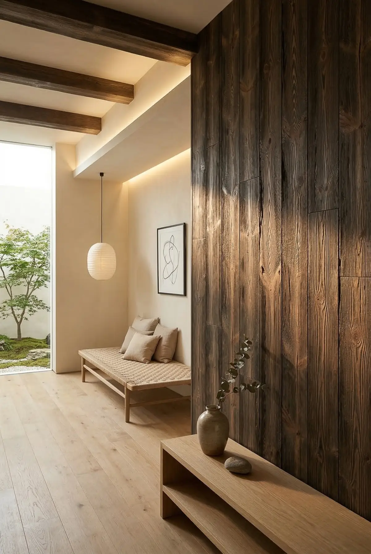Dark Smoke Wandpaneele: Visualisierung im Interieur