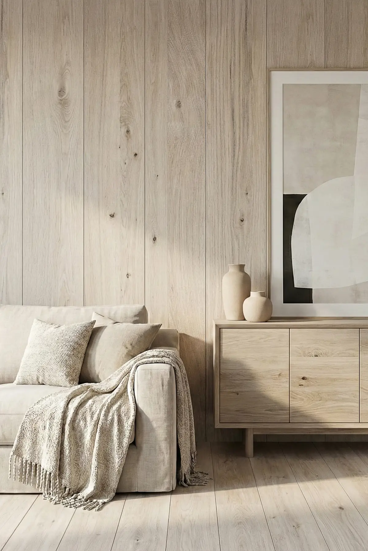 Pearl White Wandpaneele: Visualisierung im Interieur